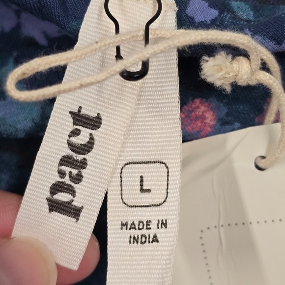 Pact Womens Floral Fit Flare Midi Dress Size L One Shoulder Cottage Romantic Eco - Picture 7 of 16